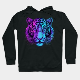 Neon Bengal Tiger Face Hoodie